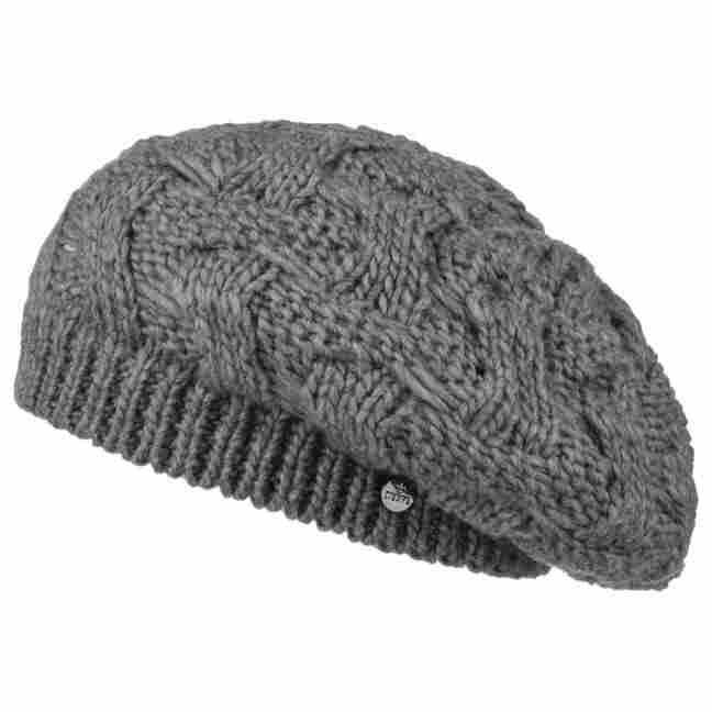 Strickmütze mit Schurwolle Mütze Wollmütze Herbst//Winter Made in Germany Französische Damenbaske LIERYS Baskenmütze Jesila Damen One Size 54-59 cm