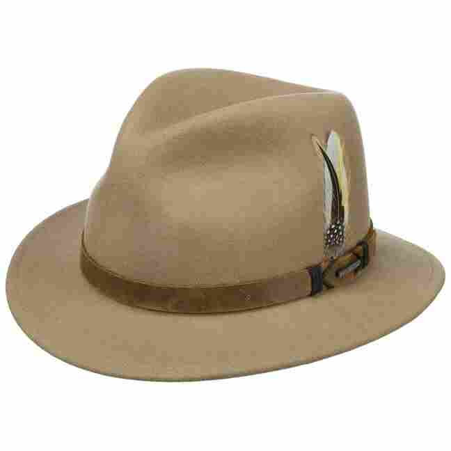 Made in USA mit Lederband Fr/ühling-Sommer Herbst-Winter Stetson Rivaton Traveller VitaFelt Hut Outdoorhut Wollfilzhut Wollhut Travellerhut Regenhut Damen//Herren